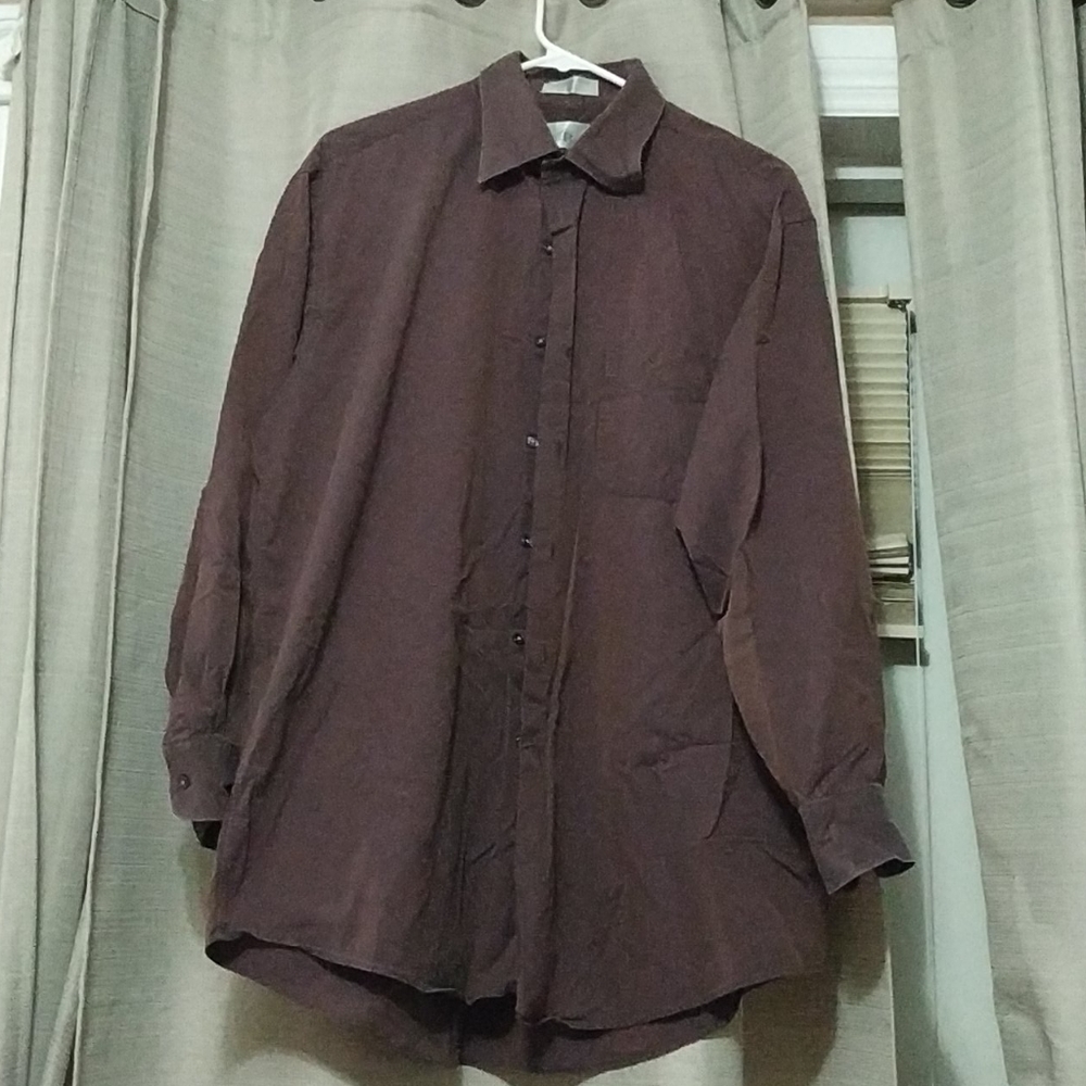 Men plum button down shirt